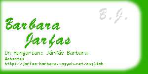 barbara jarfas business card